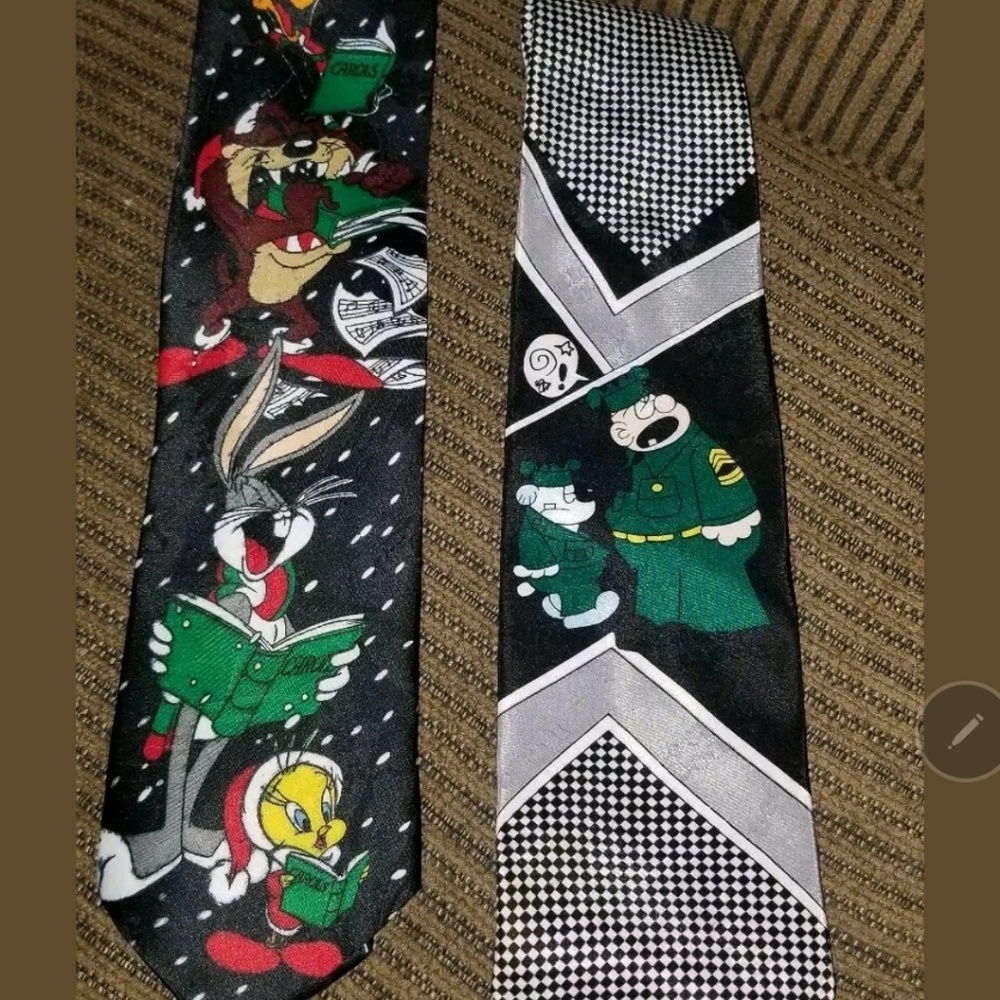Vntg 90s Warner Bros & Beetle Bailey Ties